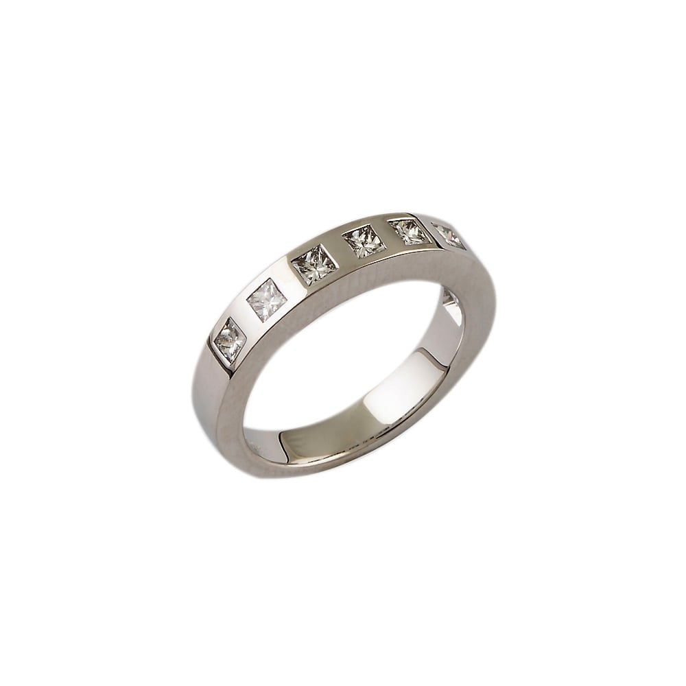 9ct White Gold Half Eternity Diamond Ring 0.53ct