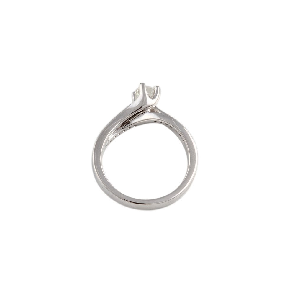 White Gold 0.33ct TDW Round Brilliant Diamond Solitaire Ring With Studded Shank