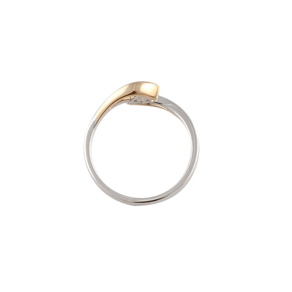 Yellow and White Gold 0.33ct Round Brilliant Diamond Solitaire Ring
