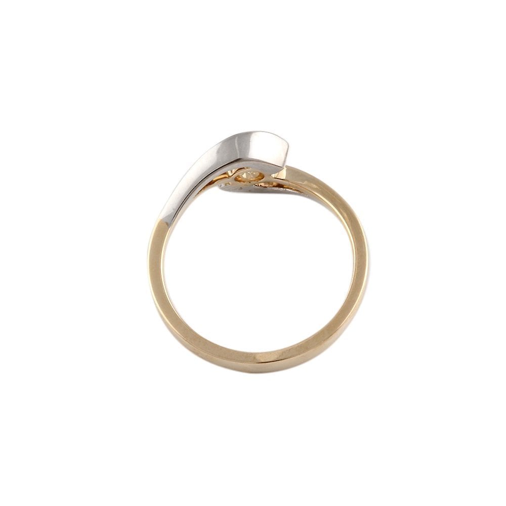 Yellow and White Gold 0.40ct Round Brilliant Diamond Solitaire Ring
