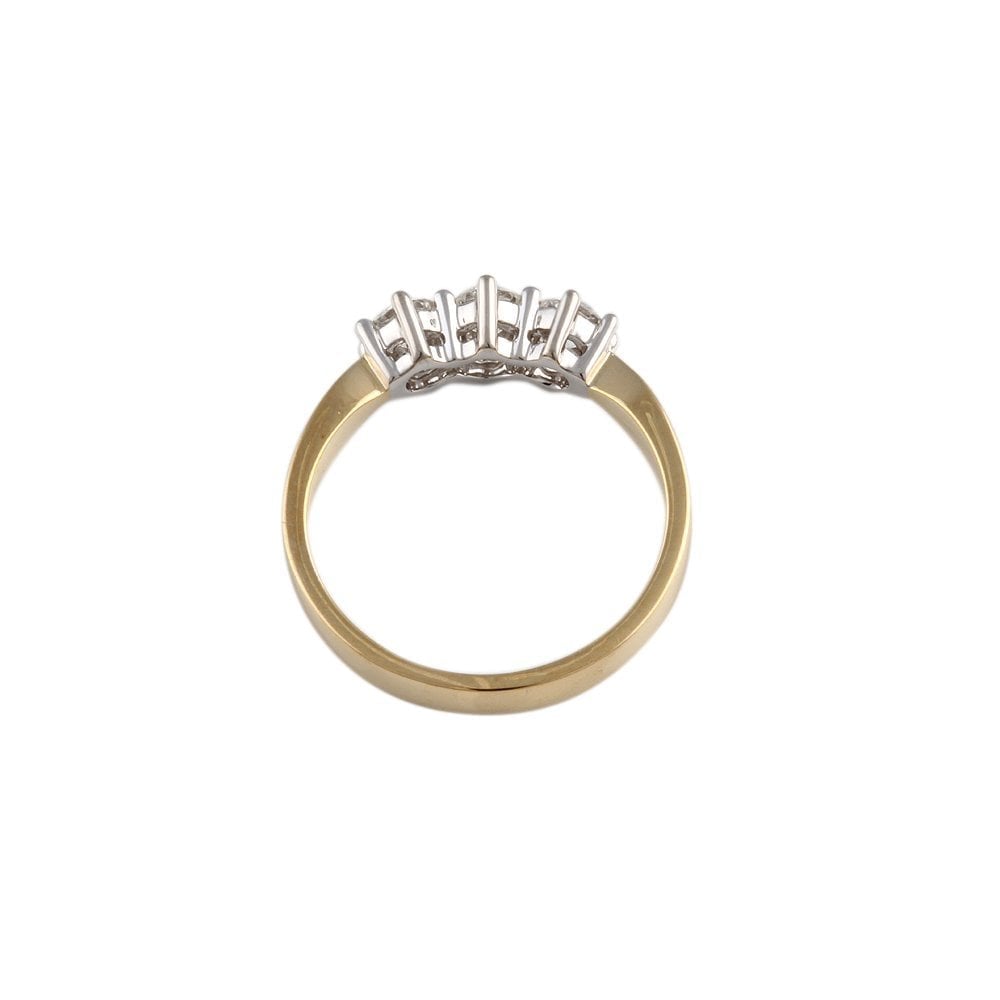 Yellow and White Gold 0.50ct Round Brilliant Diamond Three Stone Ring