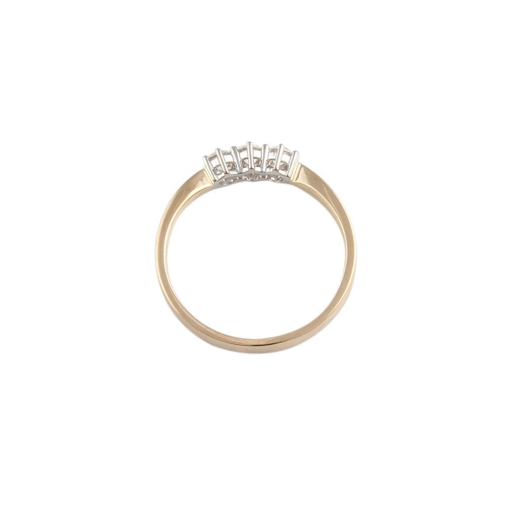 Yellow and White Gold 0.34ct Round Brilliant Diamond Three Stone Ring