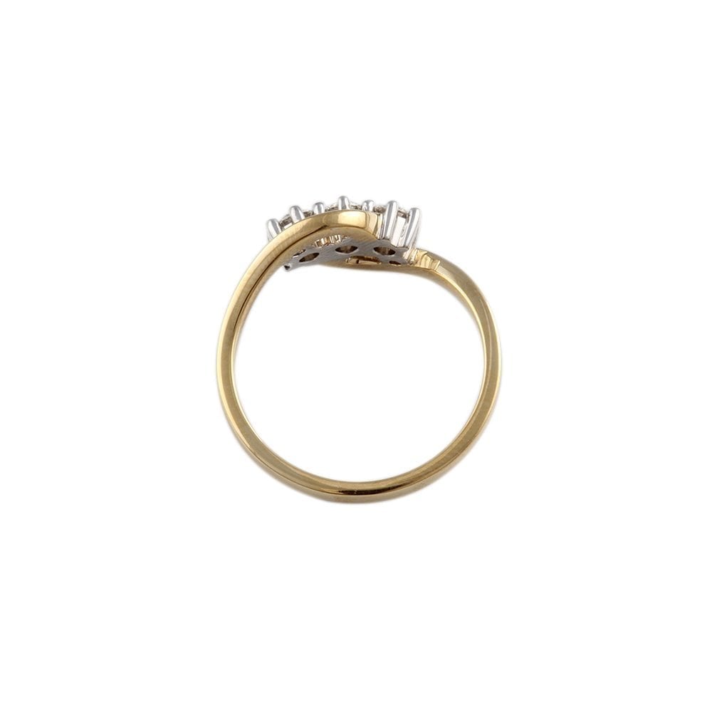 Yellow and White Gold 0.42ct Round Brilliant Diamond Three Stone Ring