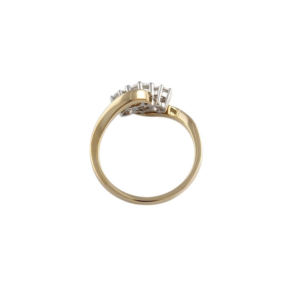 Yellow and White Gold 0.60ct Round Brilliant Diamond Three Stone Ring