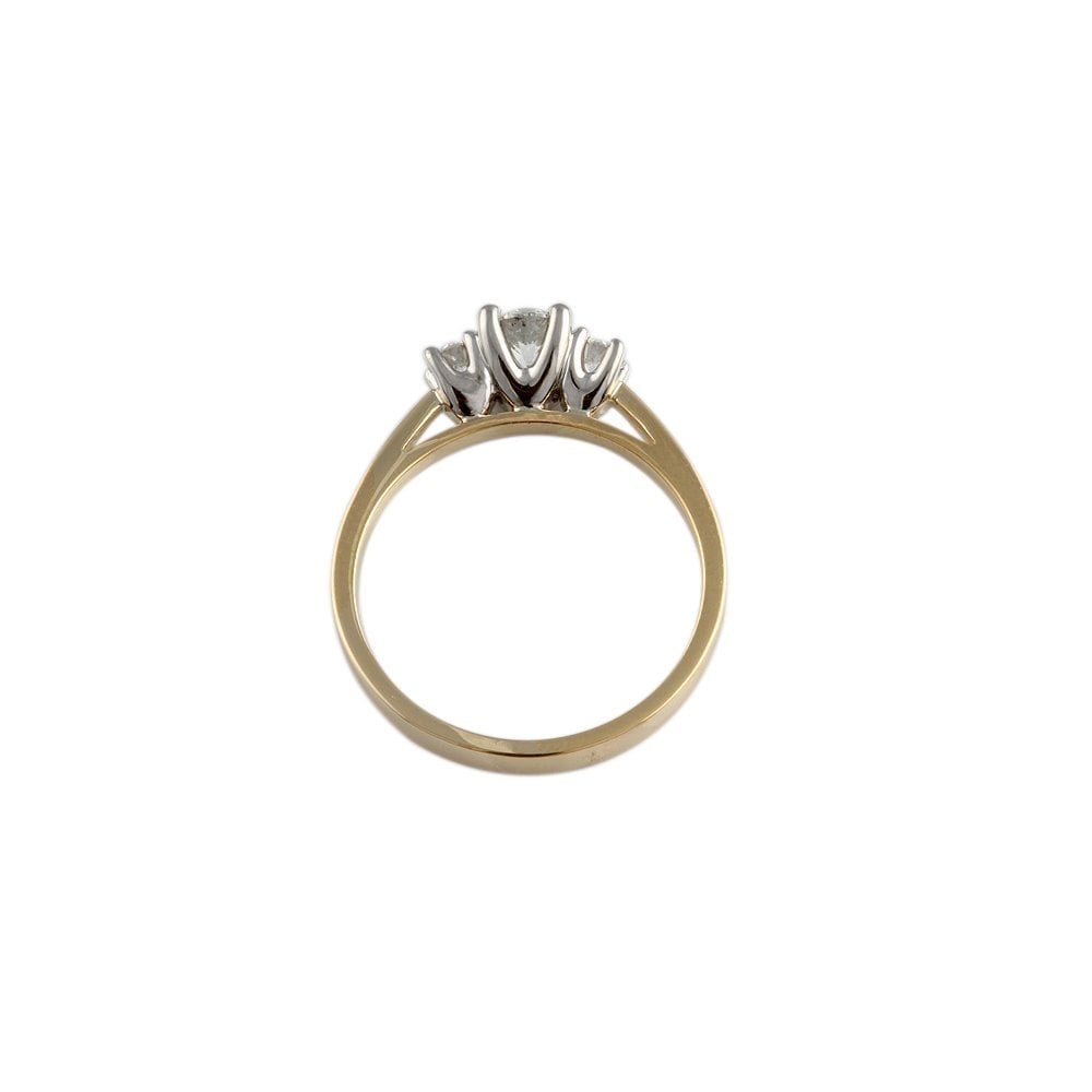 Yellow and White Gold Three Stone Ring 2.10ct