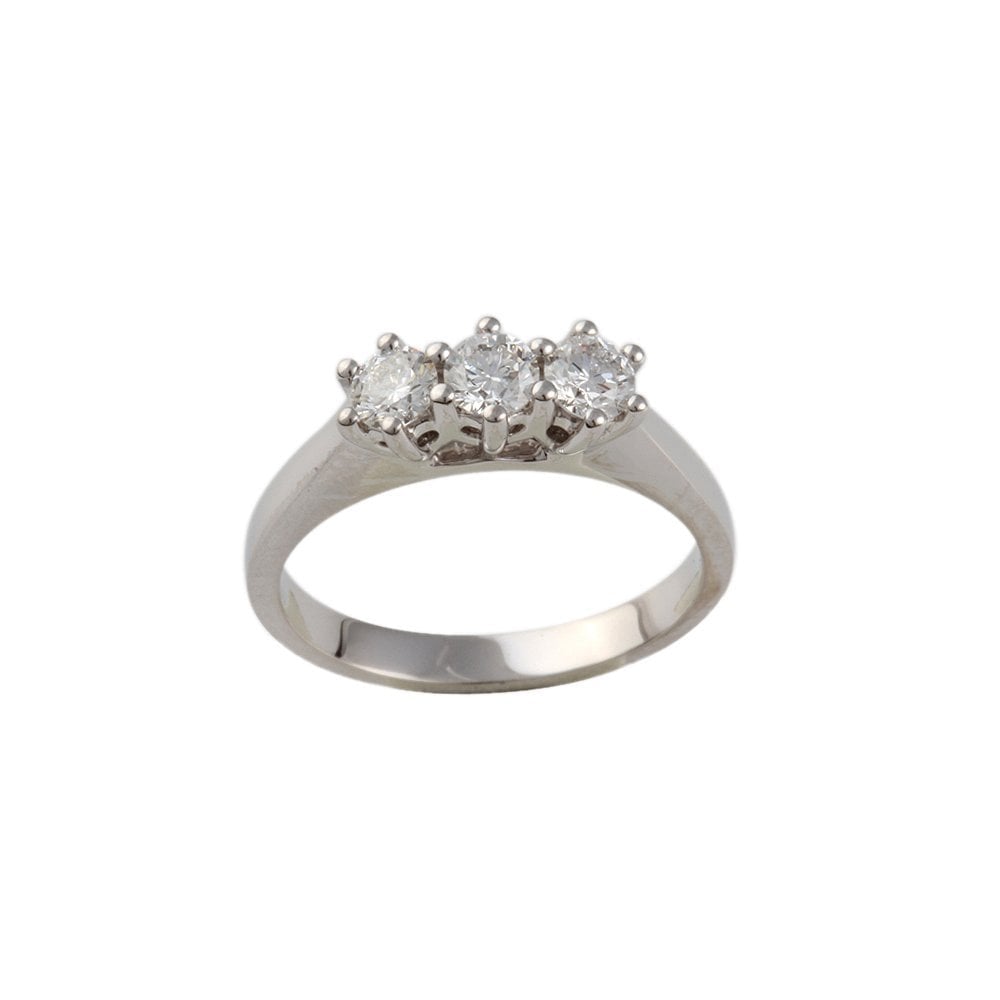 White Gold 0.60ct Round Brilliant Diamond Three Stone Ring