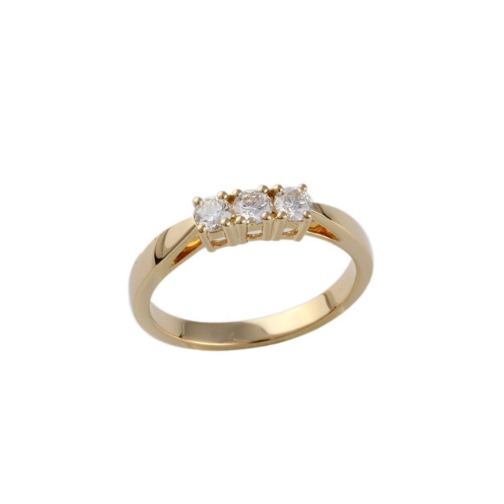 Yellow Gold Diamond Three Stone Ring 0.30ct