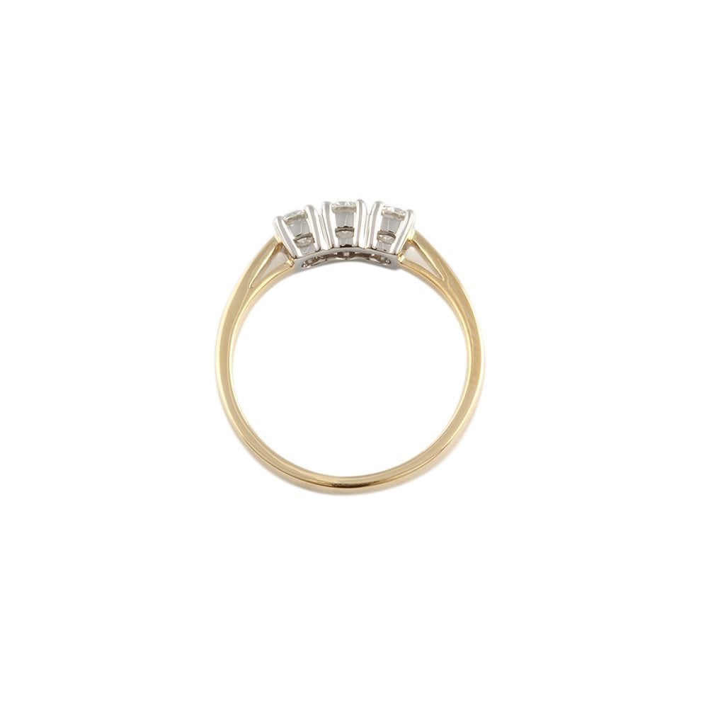Yellow and White Gold Diamond Three Stone Ring 0.50ct