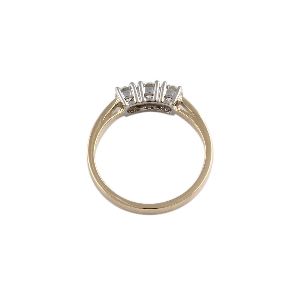 Yellow and White Gold Diamond Three Stone Ring 0.60ct