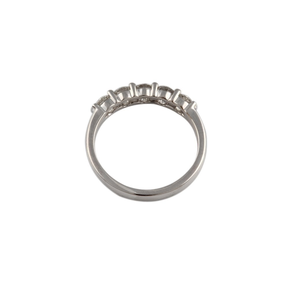 White Gold 0.75ct Round Brilliant Diamond Five Stone Half Eternity Ring