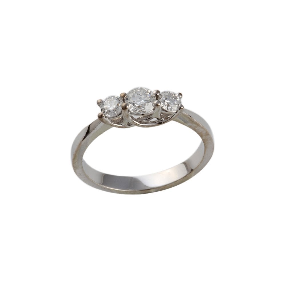 White Gold 0.55ct Round Brilliant Diamond Three Stone Ring