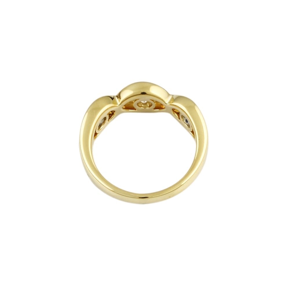 9ct Yellow Gold Diamond and Sapphire Three Stone Ring