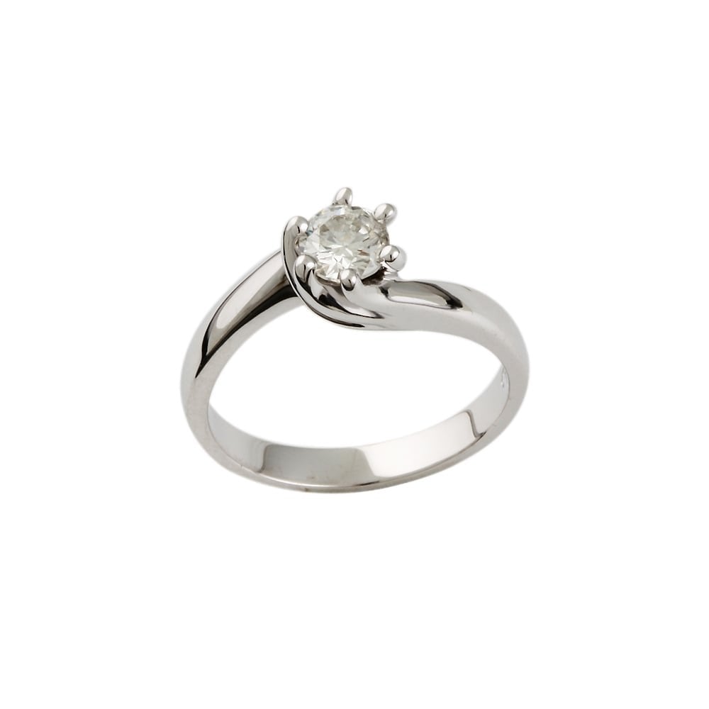 9ct White Gold Solitaire Diamond Ring 0.50ct