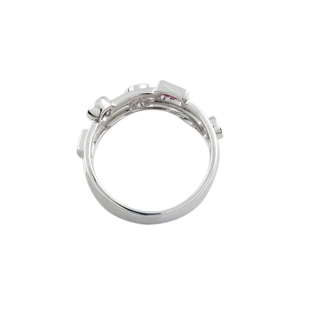 9ct White Gold Multi Stone Bubble Ring 0.92ct