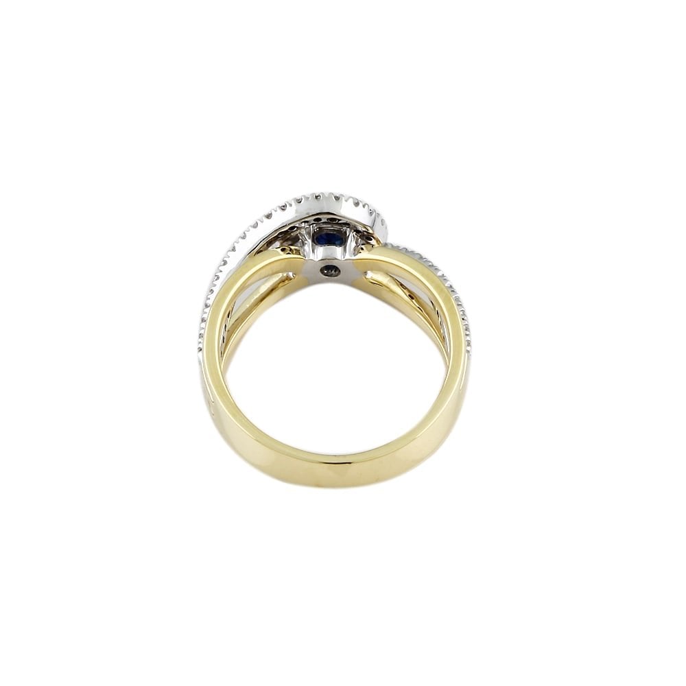 9ct gold Blue Sapphire and Diamond Dress Ring