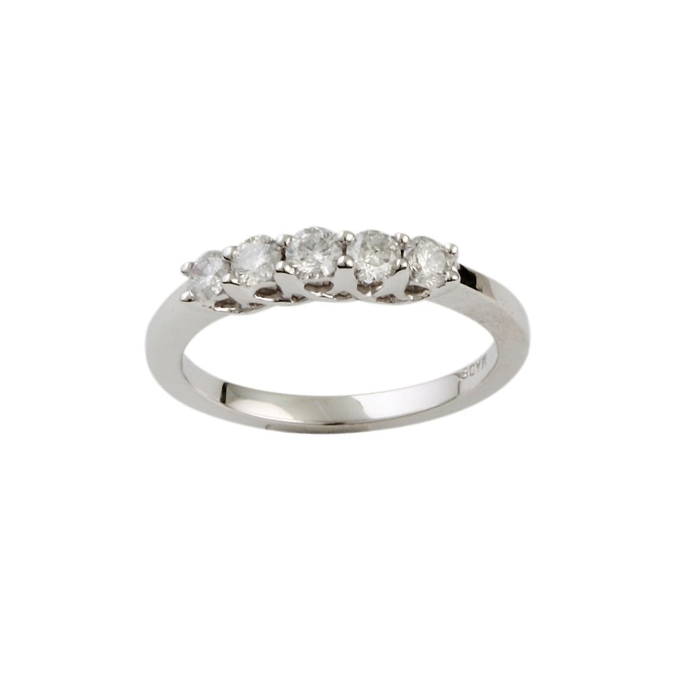 9ct  White Gold Five Stone Diamond Ring