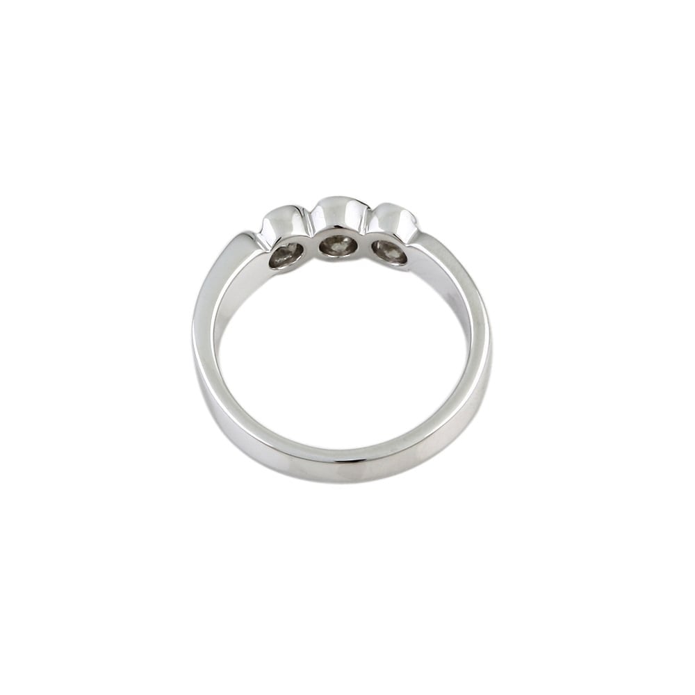 9ct White Gold Three Stone Ring 0.45ct