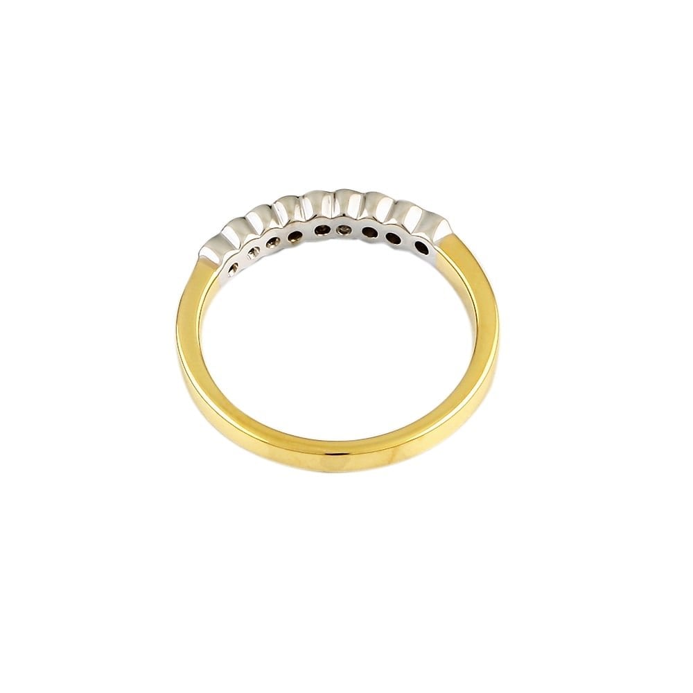 9ct Yellow and White Gold Diamond Half Eternity Ring 0.21ct