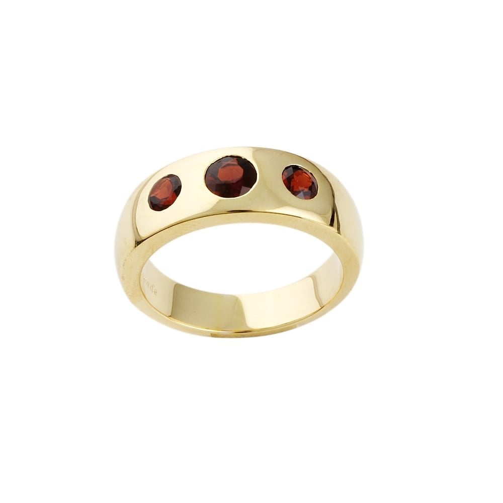 9ct Gold Three Stone Garnet Ring