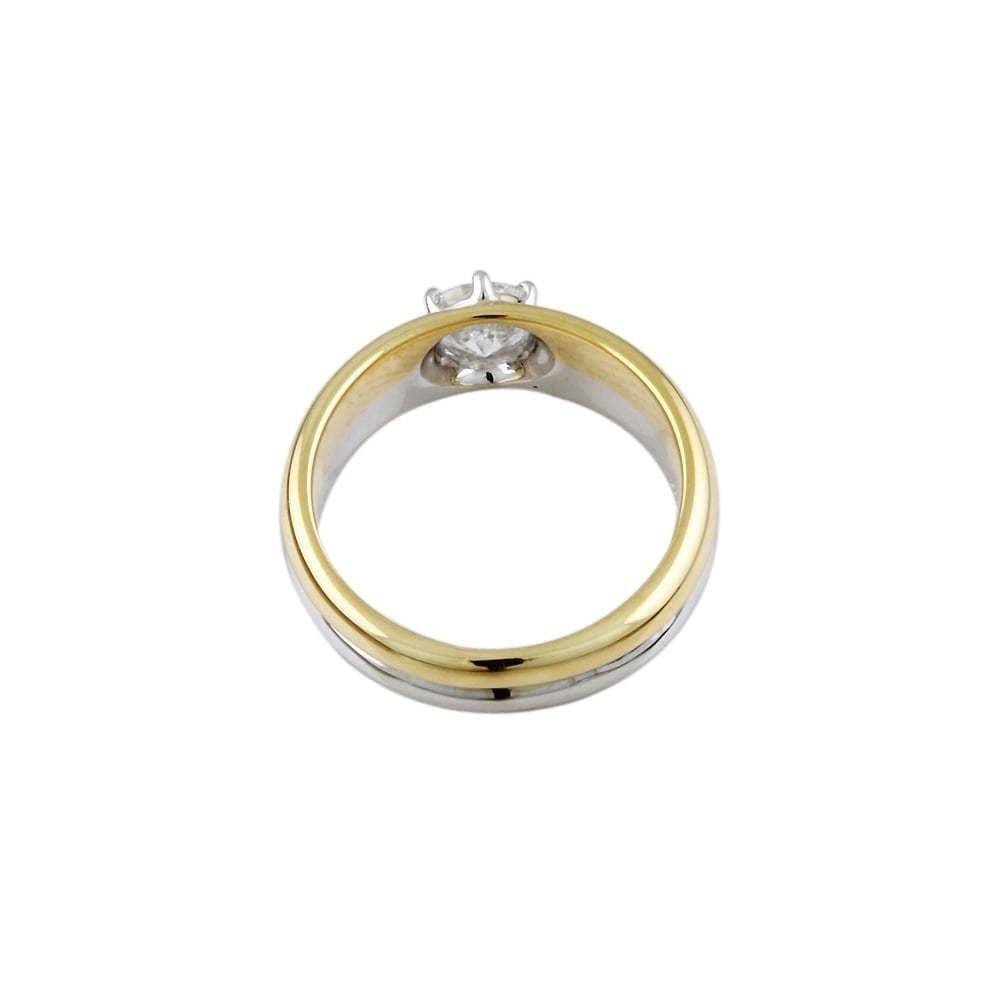 9ct Yellow and White Gold Diamond Solitaire Ring 0.40ct