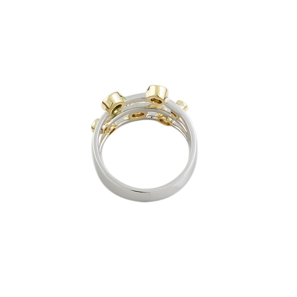 9ct Yellow and White Gold Diamond Bubble Ring 0.75ct