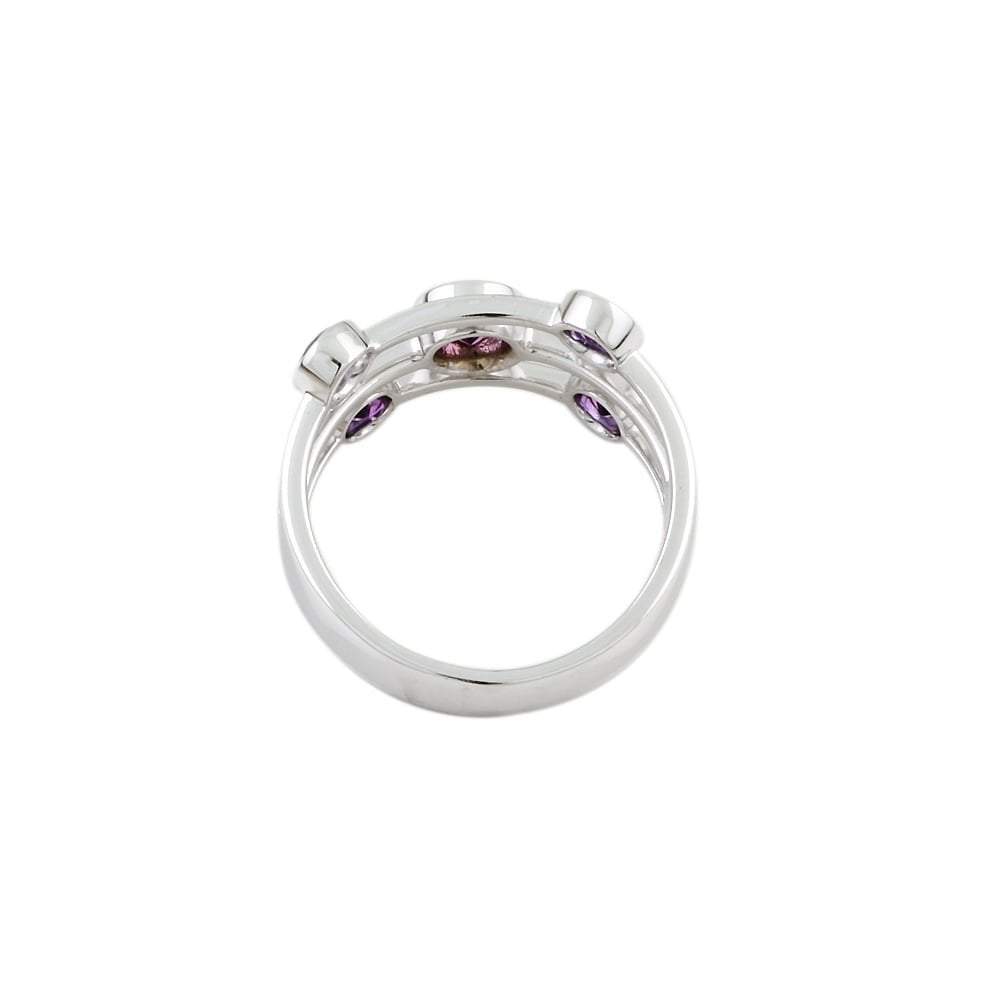 9ct White Gold Amethyst Bubble Ring 0.97ct