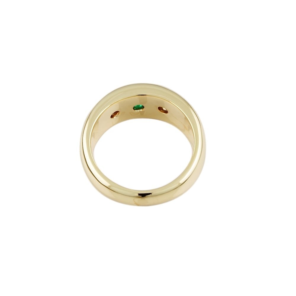 9ct Yellow Gold Emerald and Diamond Ring