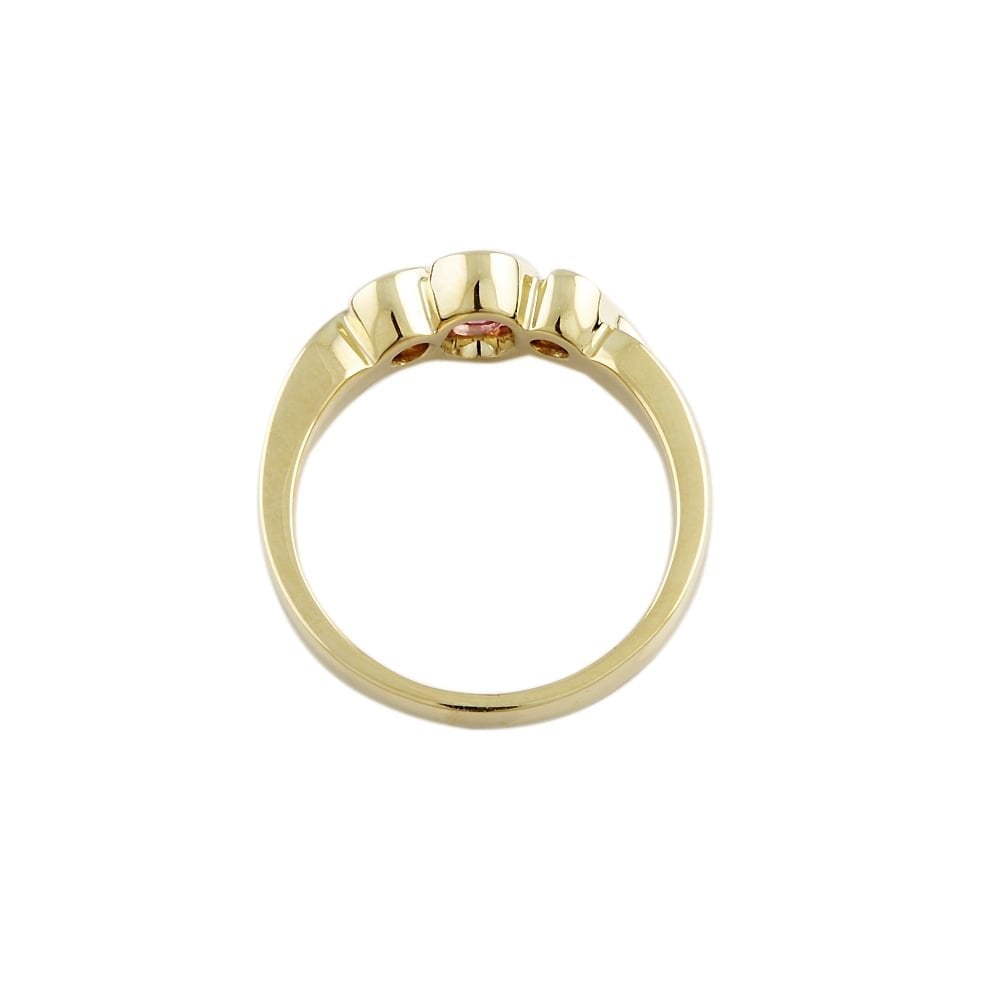 9ct Yellow Gold Sapphire and Diamond Three Stone Ring