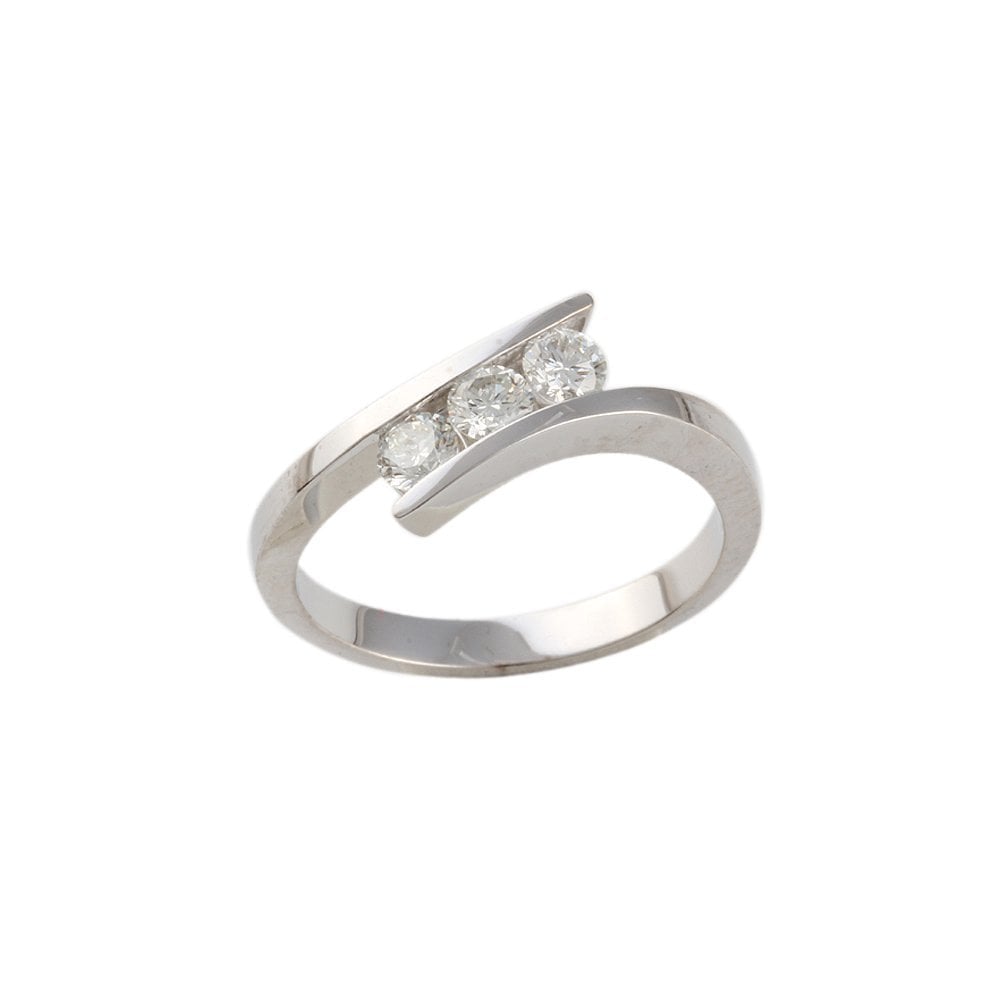 White Gold 0.50ct Round Brilliant Diamond Three Stone Ring