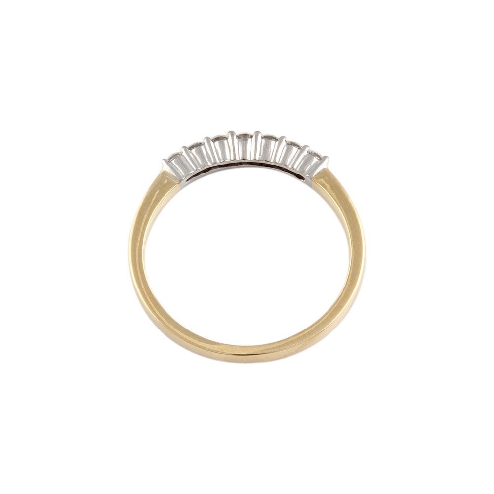 Yellow and White Gold 0.28ct Round Brilliant Diamond Seven Stone Half Eternity Ring