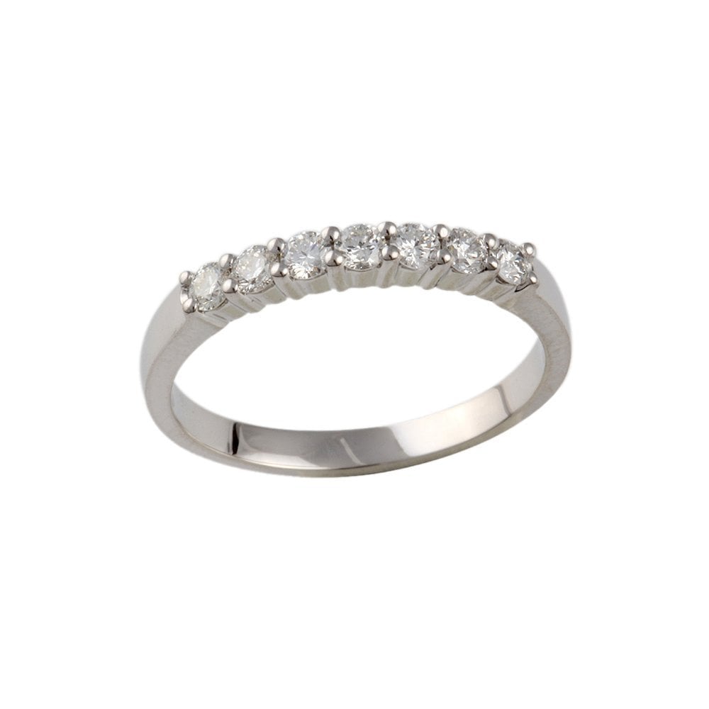 White Gold 0.60ct Round Brilliant Diamond Seven Stone Half Eternity Ring