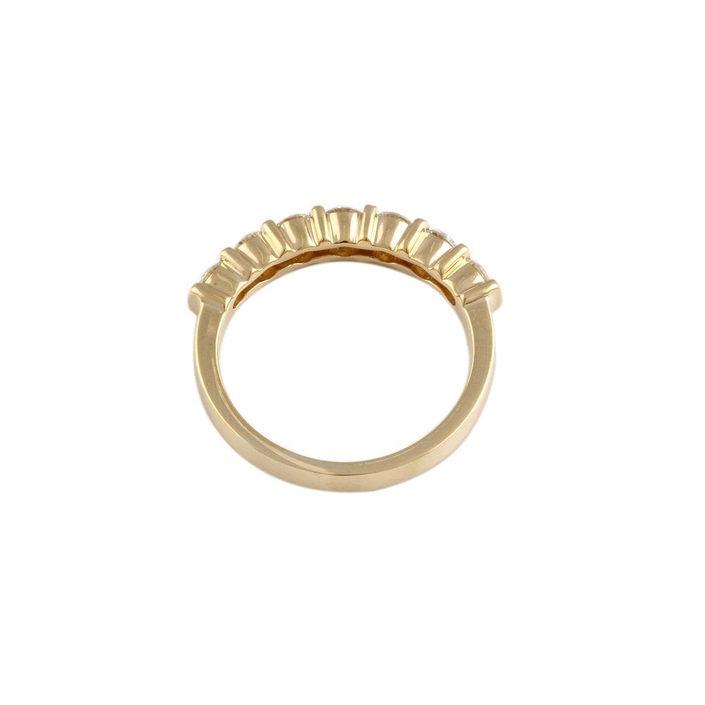 Yellow Gold 0.70ct Round Brilliant Diamond Seven Stone Half Eternity Ring