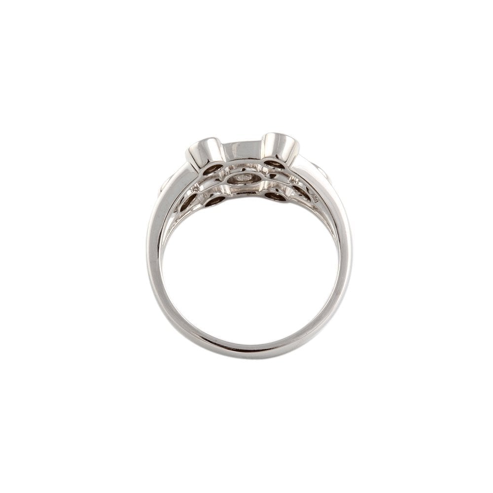 White Gold 0.75ct Round Brilliant Diamond Seven Stone Bubble Ring