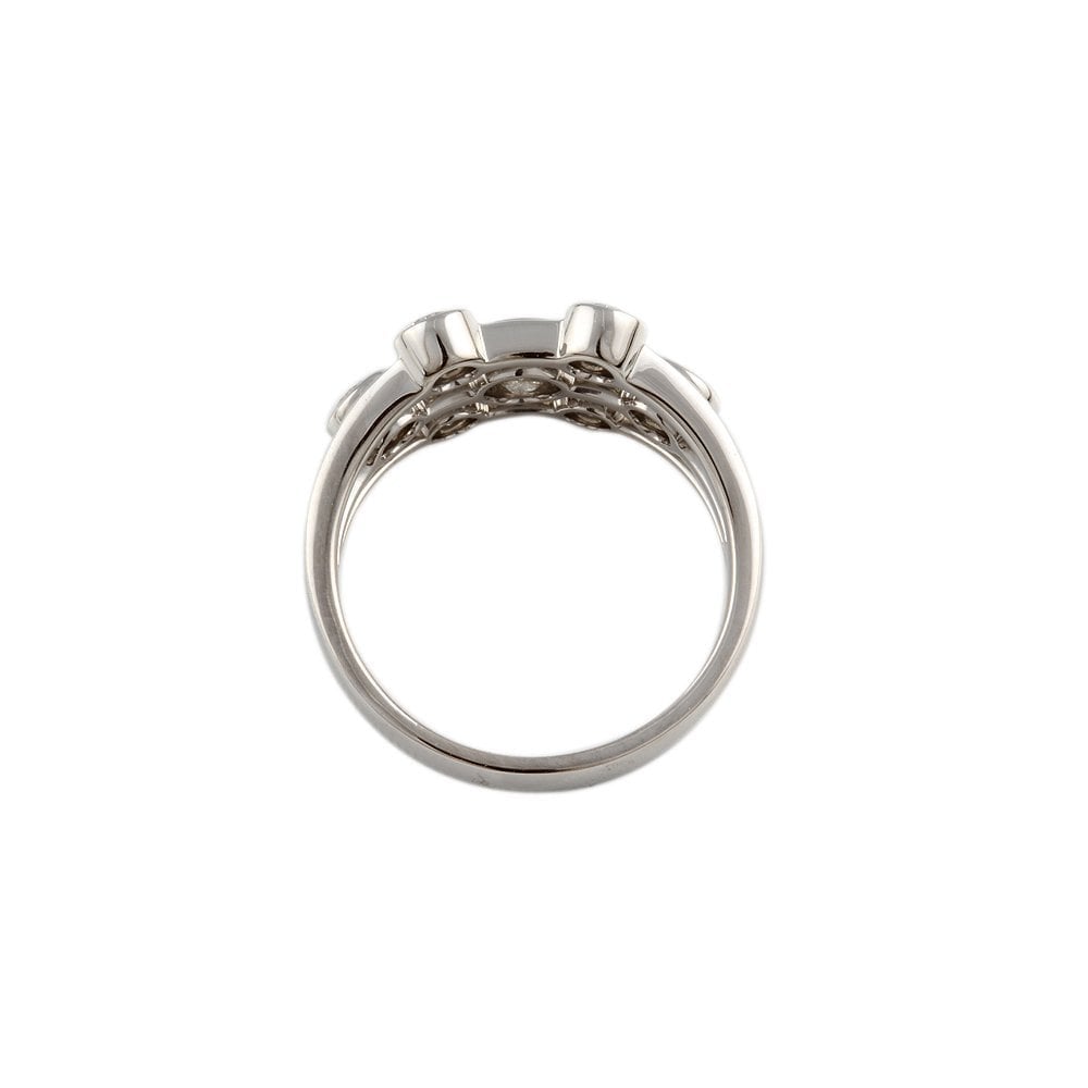 White Gold 1.00ct Round Brilliant Diamond Seven Stone Bubble Ring