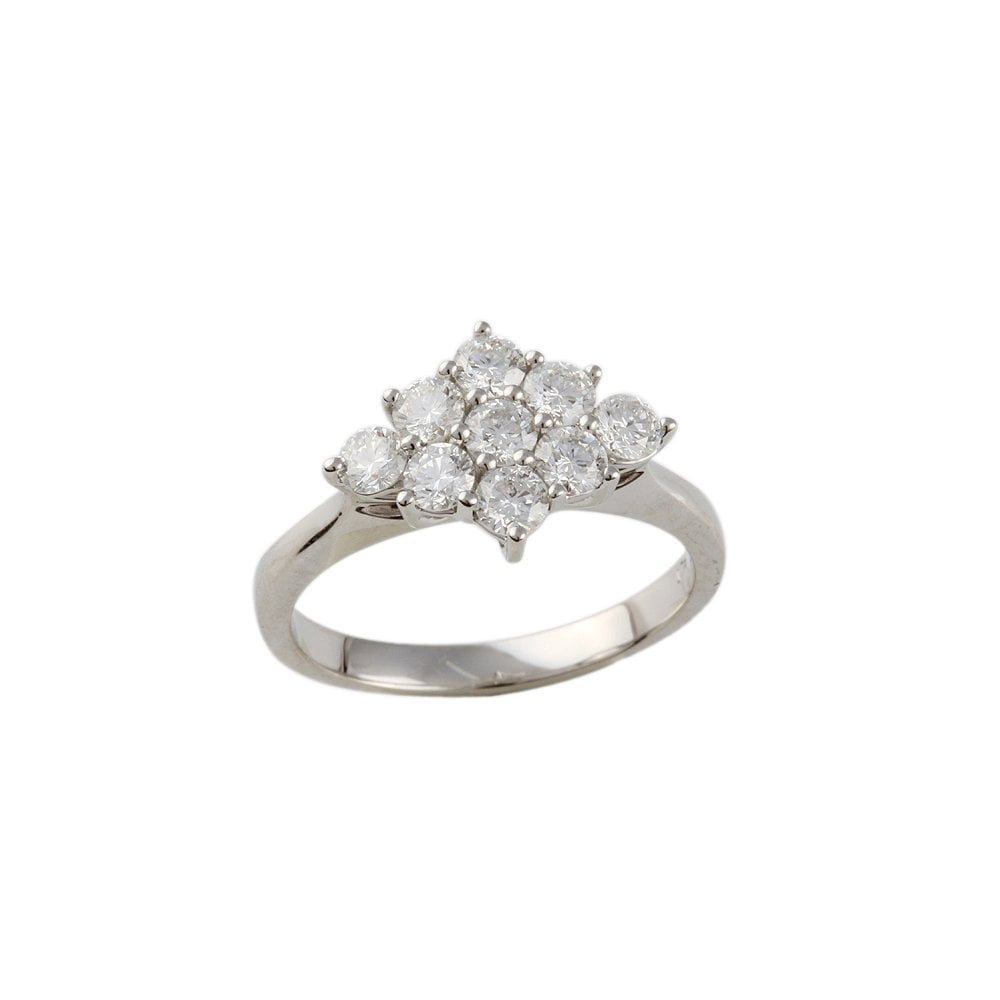 White Gold 1.10ct Round Brilliant Diamond Cluster Ring