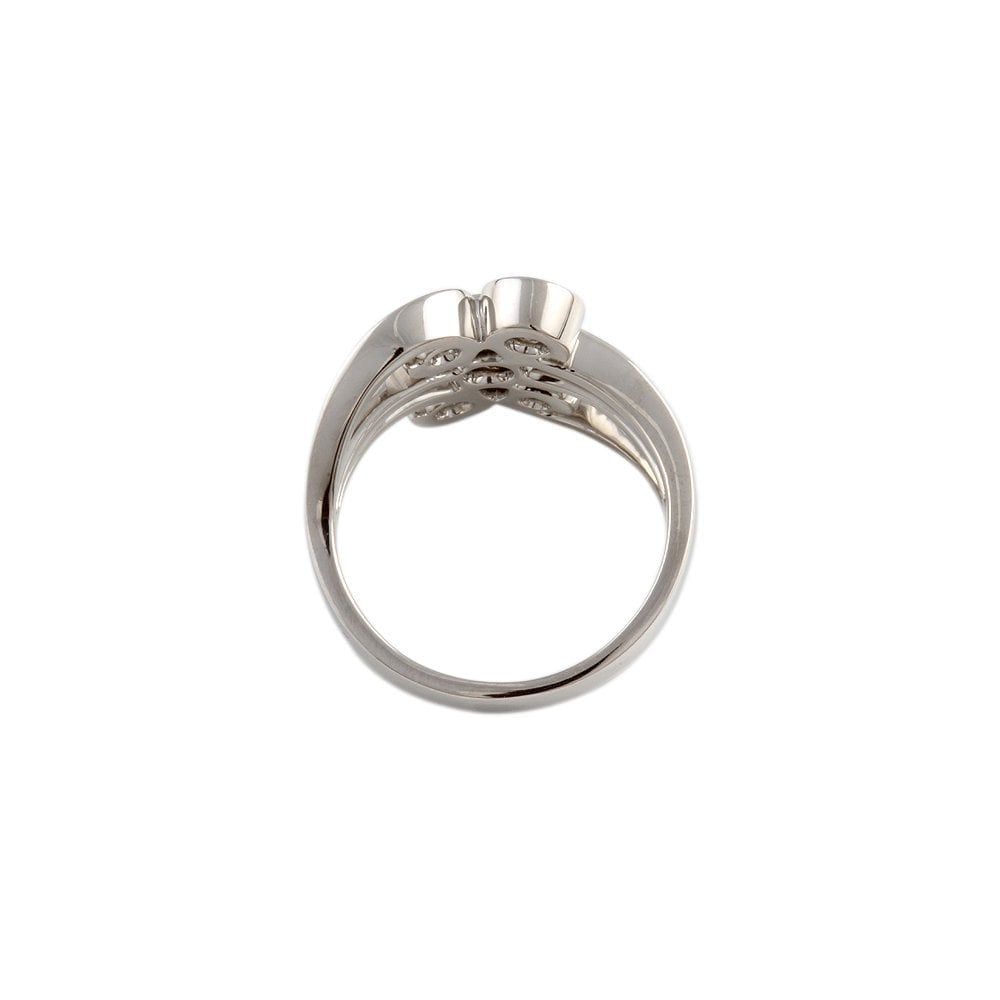 White Gold 0.65ct Five Stone Round Brilliant Diamond Bubble Style Ring