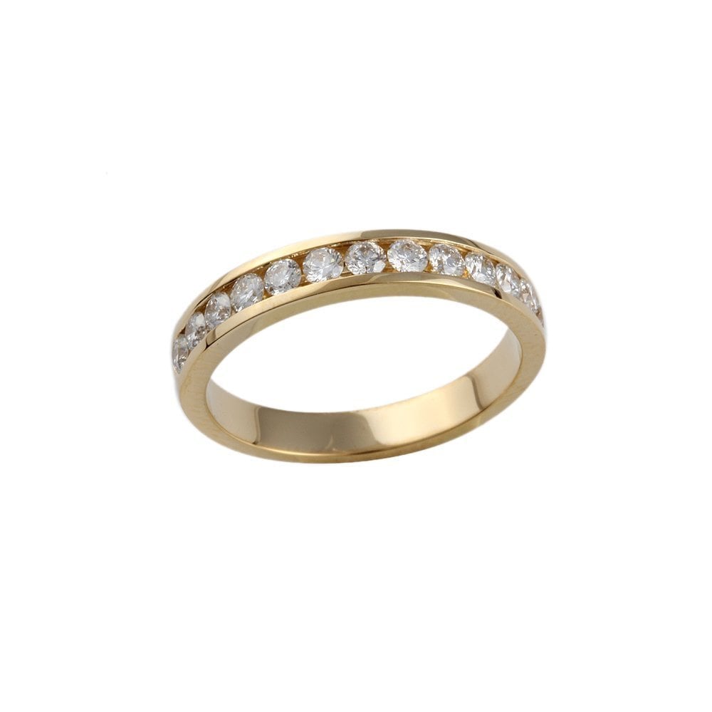 Yellow Gold 0.55ct Round Brilliant Diamond Half Eternity Ring