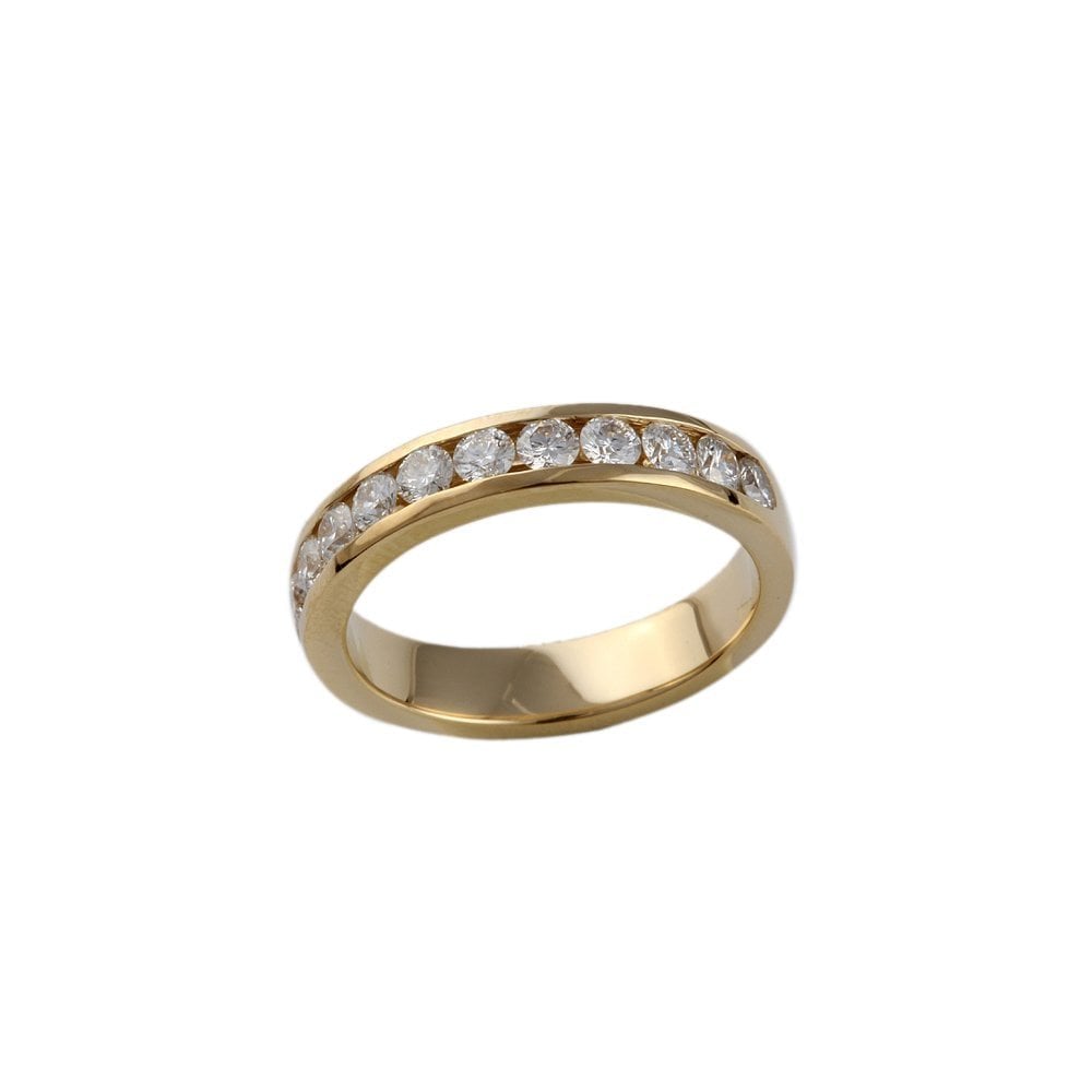 Yellow Gold 0.65ct Round Brilliant Diamond Half Eternity Ring