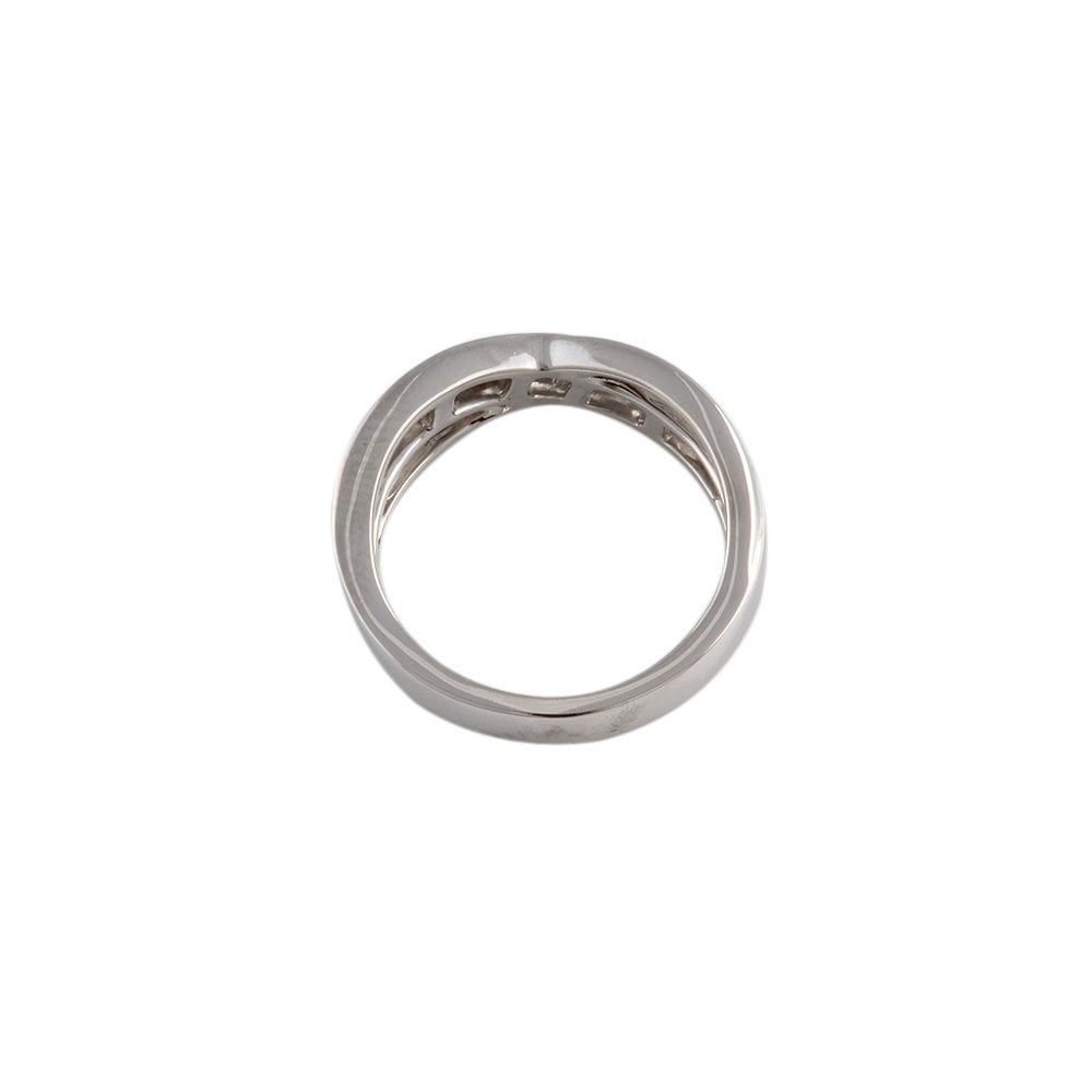 White Gold 0.75ct Round Brilliant Diamond Crossover Half Eternity Ring