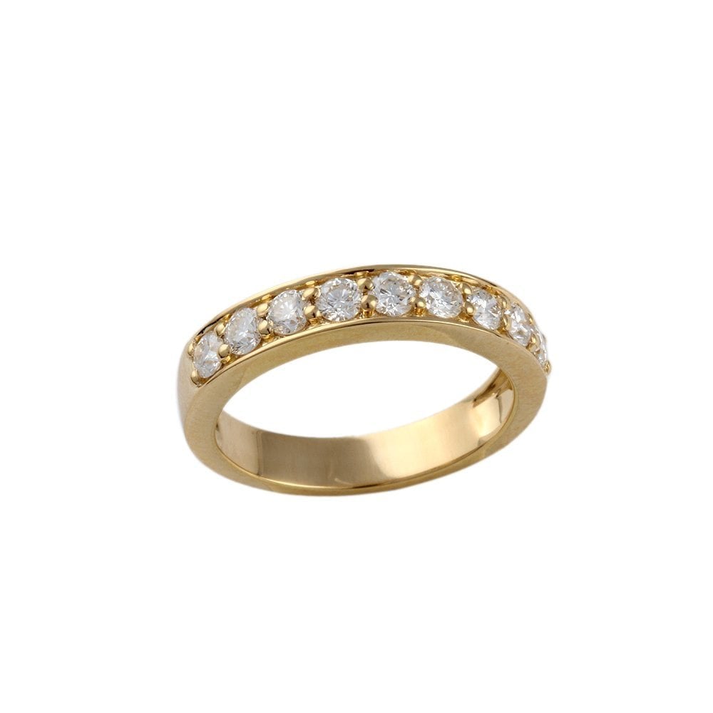 Yellow Gold 0.80ct Round Brilliant Diamond Half Eternity Ring