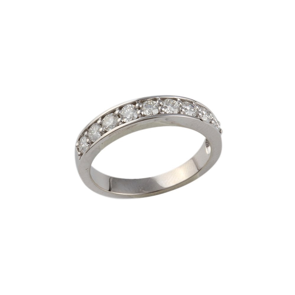 White Gold 1.00ct Round Brilliant Diamond Half Eternity Ring