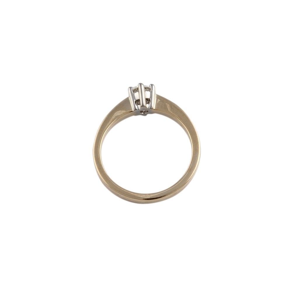 Yellow and White Gold 0.33ct Round Brilliant Diamond Solitaire Ring