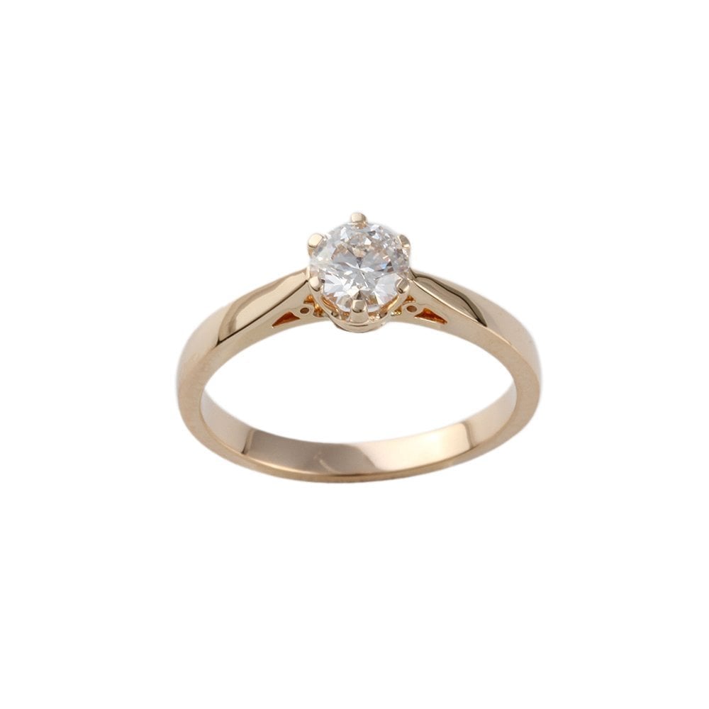 Yellow Gold 0.50ct Round Brilliant Diamond Solitaire Ring