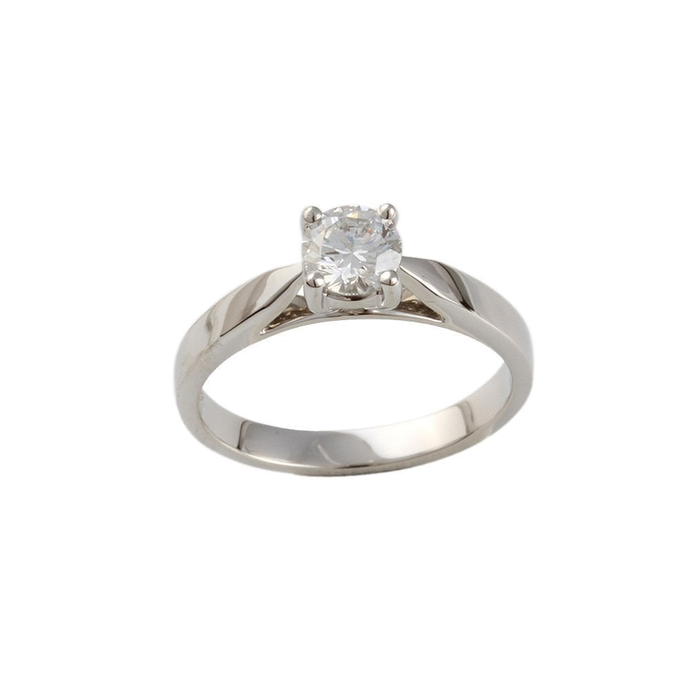 White Gold 0.50ct Round Diamond Solitaire Ring