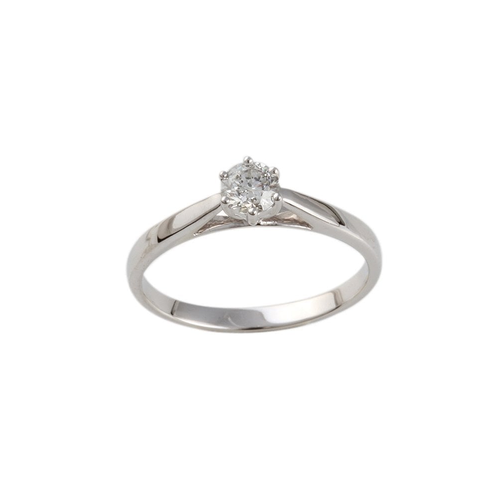 White Gold 0.40ct Round Diamond Solitaire Ring
