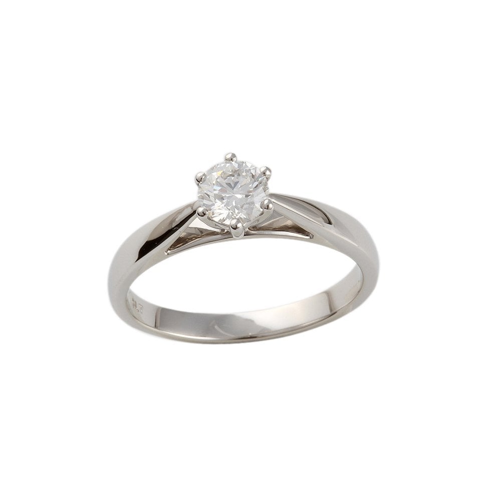 White Gold 0.45ct Round Diamond Solitaire Ring