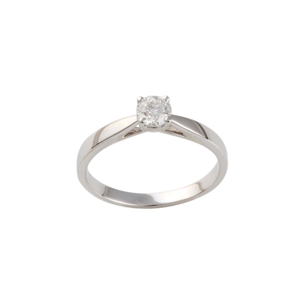 White Gold 0.40ct Round Diamond Solitaire Ring