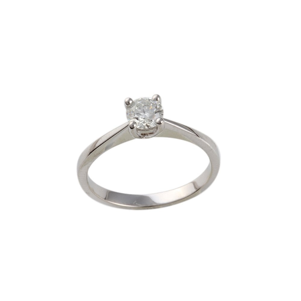 White Gold 0.45ct Round Diamond Solitaire Ring