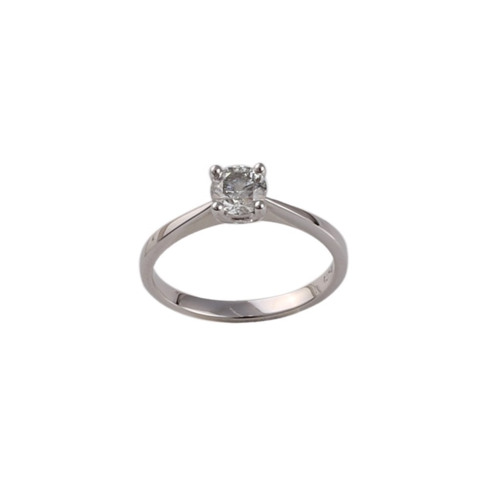 White Gold 0.50ct Round Diamond Solitaire Ring