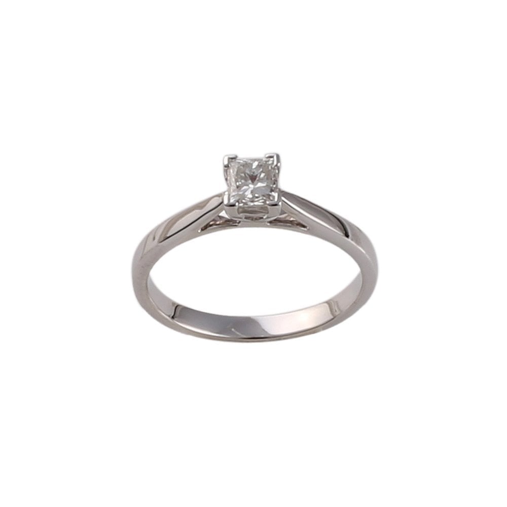 White Gold 0.40ct Princess Cut Diamond Solitaire Ring
